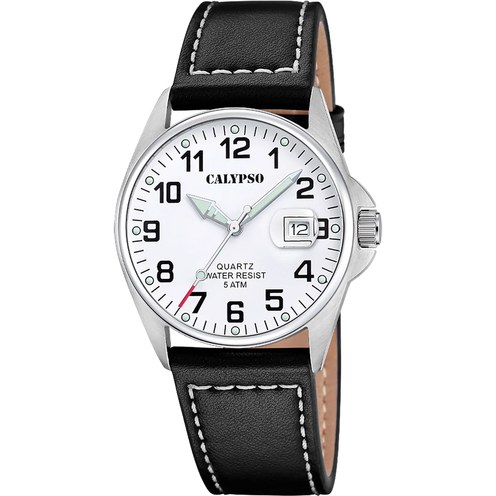 CALYPSO - Herraúr - Hvít skífa 38mm