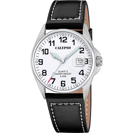 CALYPSO - Herraúr - Hvít skífa 38mm