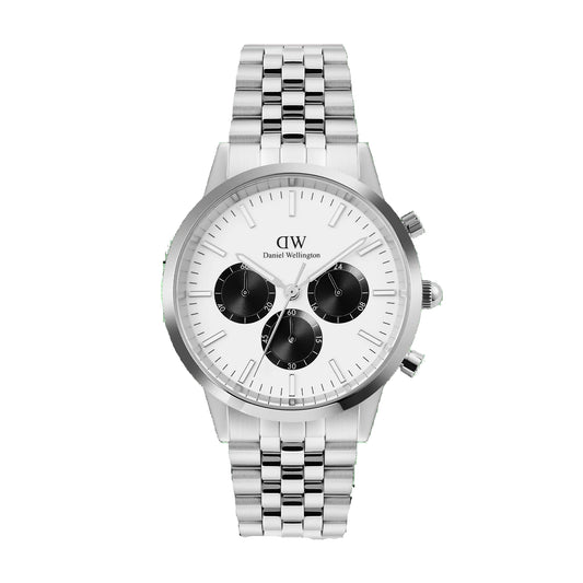 Daniel Wellington - Iconic Chronograph Arch 5-Link Off-White Panda Silver