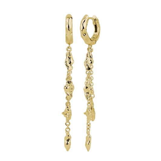 By L - ÖrkÖrk Lokkar 15mm Hoops m. 4x Örkum & Keðju - Gylltir