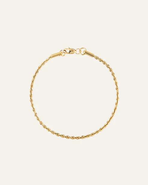 MOCKBERG - Thin Rope gyllt stál armband