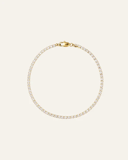 MOCKBERG - Shiny Tennis stál armband - Gyllt