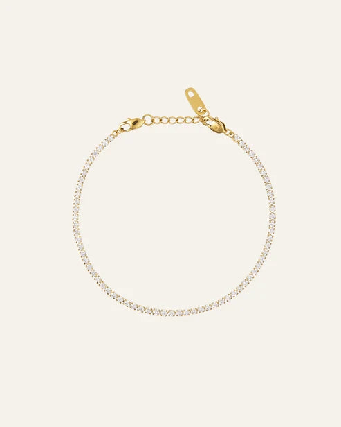 MOCKBERG - Shiny Tennis stál armband - Gyllt