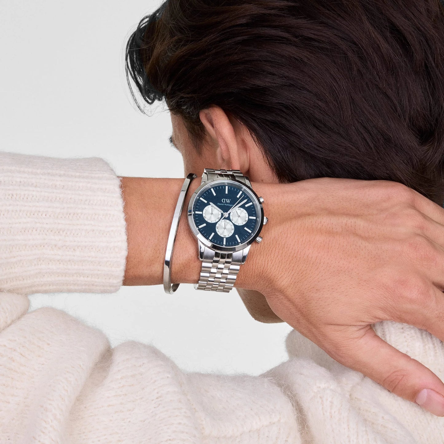 Daniel Wellington - Iconic Chronograph Arch 5-Link Arctic Panda Silver