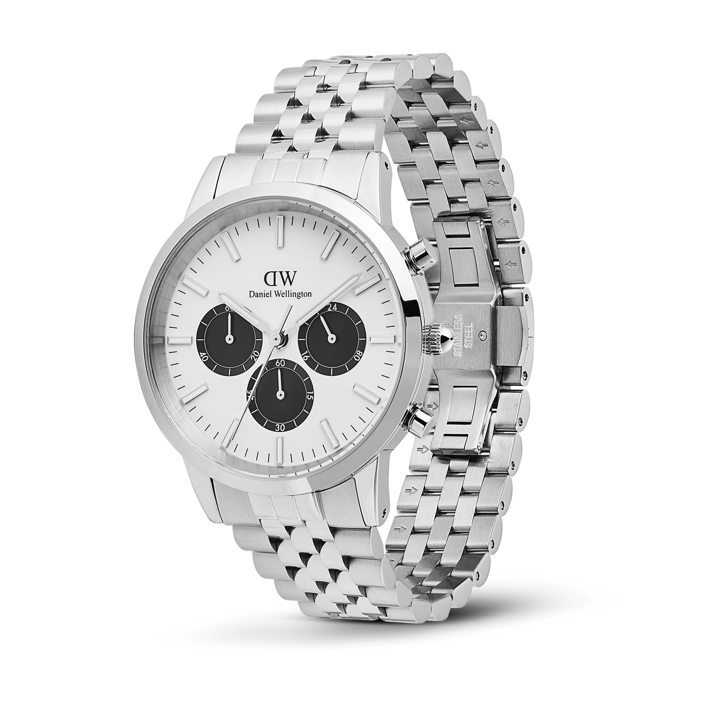 Daniel Wellington - Iconic Chronograph Arch 5-Link Off-White Panda Silver